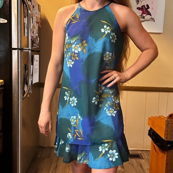 Jack Mulqueen Dresses & Skirts - Floral Blue and Green Sheath Dress